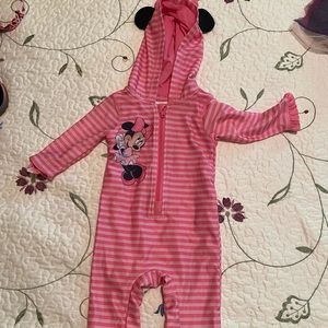 Full body Minnie Mouse rash guard